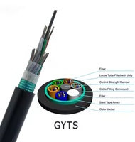 GYTS Outdoor 2-144 Core Stranded Armored SM Buried Cable Corrugated Steel Tape Fiber Optic Cable