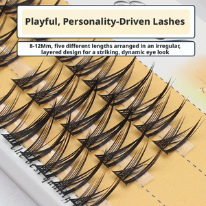 Extensions de cils en forme de L, segmentées, naturelles, denses, individuelles, en grappe, volumineuses et bouclées - Product Image 4