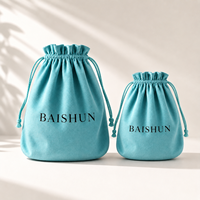 Sacs à cordon en microfibre personnalisables, faible MOQ, toucher velours/suède doux pour emballage de bijoux et de vêtements - Baishun