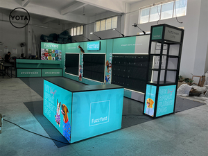 Marco de aluminio de pie portátil de 10x20 pies, exhibición comercial, stand de feria, pantallas de fondo, Impresión de transferencia de calor retroiluminada segmentada - Product Image 6