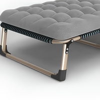 Canapé-lit pliant multifonctionnel, lit simple portable, divan avec matelas souple, cadre en métal pour appartement, hôtel