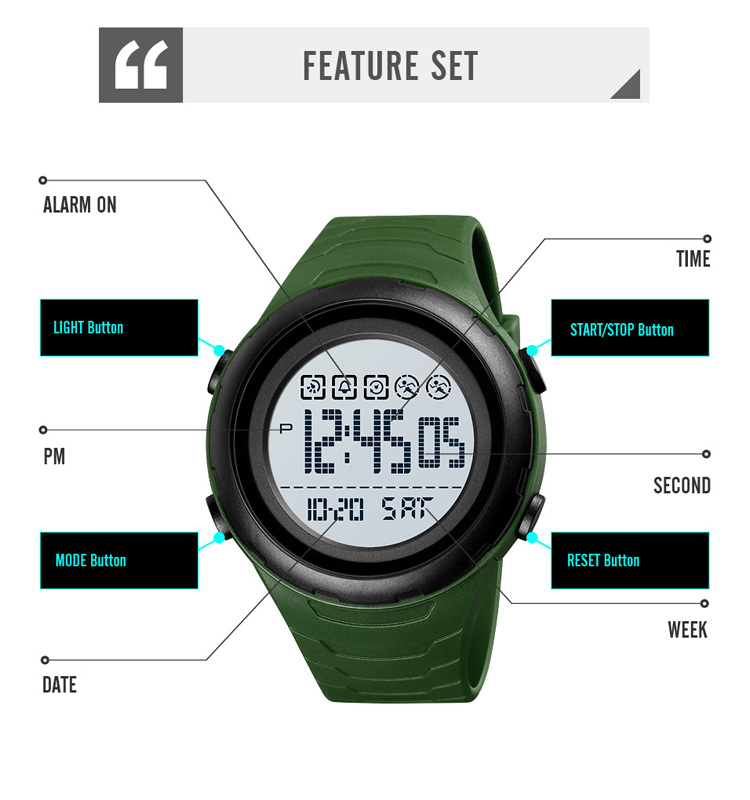SKMEI 1674 Wholesale high quality simple fashion wrist watch men's watch 50ATM waterproof sports digital watch