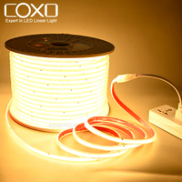 Tira de Luces LED COB COXO 220V 110V, Plug and Play, Sin Puntos Visibles, Impermeable IP65, Rollo de 100m 50m, Sin Controlador, 220V