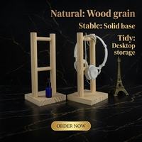 Support pour casque en bois massif, support rond en bois pour casque, support pour écouteurs supra-auriculaires, organisateur de bureau