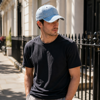 Casquette de baseball en jean délavé avec broderie personnalisée, visière incurvée, structurée, vierge, vente en gros, faible MOQ, fournisseur ODM, usage quotidien