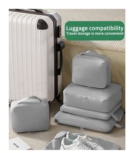 Juego de 6 Cubos de Embalaje Plegables de Poliéster para Viaje con Almacenamiento Personalizado para Organización de Equipaje - Product Image 6
