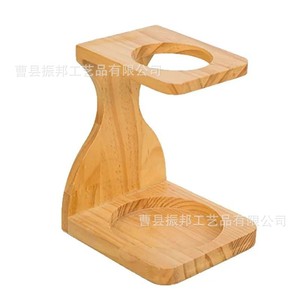 Support à café en bois avec porte-filtre et distributeur en verre pour usage domestique, style américain, design en bois massif à deux niveaux - Product Image 4