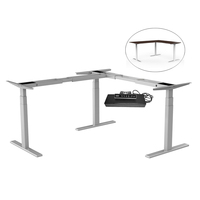 Bureau de siège contemporain ergonomique électrique réglable en hauteur bureau debout de type L