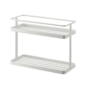 Stainless Steel Modern Standing Type Kitchen Seasoning <b>Rack</b> Double Tier Waterproof Perforated Design - Product Image 5