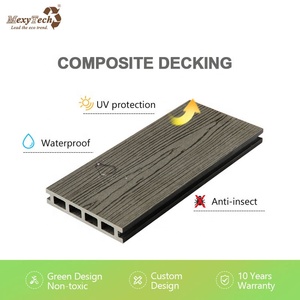 Plancher <span class=keywords><strong>stratifié</strong></span> extérieur MexyTech ML02 WPC 140x23mm, anti-eau, antidérapant, installation par clipsage, fabriqué en Chine - Product Image 2