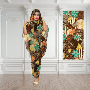 Tela de Poliéster con Estampado Floral Digital Personalizado, Ratti Persi Japón para Swiss Diana London, Voile Sedoso, Chifón Sudanés, Toub para Mujeres Somalíes - Product Image 2