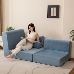 Canapé-lit pliant compressé sous vide <span class=keywords><strong>de</strong></span> conception minimaliste à siège unique en <span class=keywords><strong>forme</strong></span> <span class=keywords><strong>de</strong></span> rectangle tufté avec tissu et rembourrage en éponge - Product Image 2