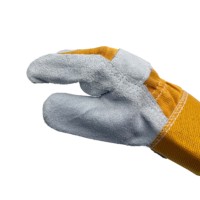 Gants de travail en cuir de vachette doublés jaunes, antidérapants et respirants pour le travail des métaux
