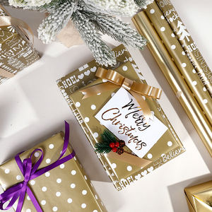 Wholesale 80g <b>Christmas</b> Art <b>Paper</b> 43*300cm Gift <b>Luxury</b> Custom Packaging <b>Wrapping</b> <b>Paper</b> Roll - Product Image 5