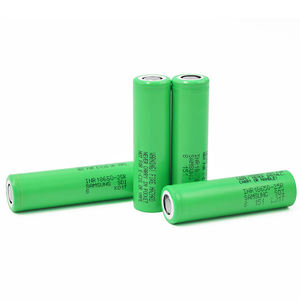 แบตเตอรี่ลิเธียมไอออนทรงกระบอกแบบแบน รุ่น Original INR 18650 25R 3.7V 2500mAh Deep Cycle 20A Discharge - Product Image 1