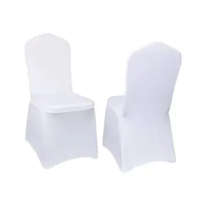 Universal Wholesale Cheap Wedding Spandex Banquet Chair Cover In White Solid Color