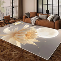 Tapis décoratif de salon en velours cristal de haute qualité, imprimé par transfert thermique, antidérapant, rembourré, lavable
