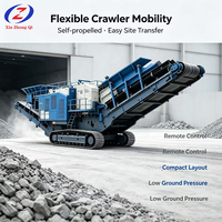 Concasseur à mâchoires mobile diesel 10-250t/h, concasseur de roche portable hors réseau pour projets de concassage de pierres en zone isolée