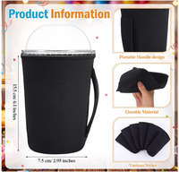Manchons de tasse à café noirs en néoprène, lavables, réutilisables et adaptés à la sublimation, vente en gros
