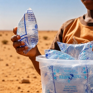 Film en rouleau personnalisé en PE pour sacs, film plastique LDPE pour sachets d'eau pure 330ml 500ml, stock en rouleau - Product Image 1