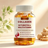 Capsules de collagène à marque privée / OEM / ODM avec biotine et multivitamines pour la source de collagène alimentaire, la fonction cellulaire et la purification