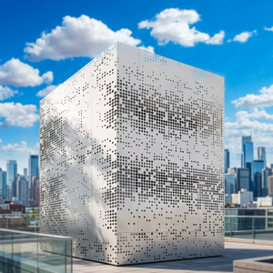 Panneaux de mur-rideau en aluminium perforé anodisé, design minimaliste, anti-corrosion, façade extérieure - Product Image 1