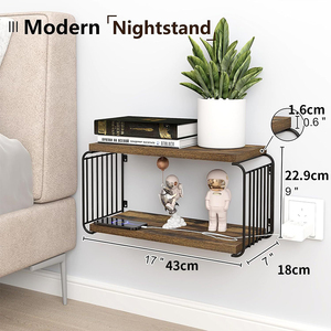 Ensemble de 2 tables de chevet flottantes, étagères murales pour chambre à coucher, salon, salle de bain, cuisine - Product Image 5