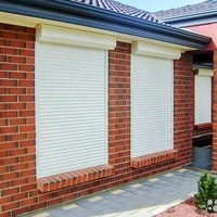 Fenêtre à volet roulant en aluminium électrique à lamelles |   Pare-soleil anti-vol, isolant thermique et coupe-vent pour usage extérieur
