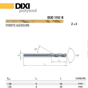 Оригинальные швейцарские DIXI Высококачественные сверла с 3 флейтой высокоточные режущие инструменты CNC твердосплавные сверла - Product Image 3