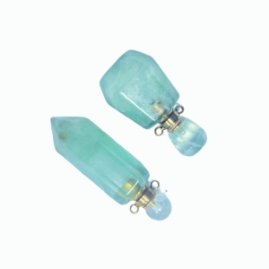 Natural Green Fluorite <b>Perfume</b> Bottle Pendant Aromatherapy Vial Charm for Necklace & Keychain OEM Wholesale - Product Image 5