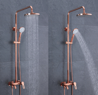 Ensemble de robinet de douche thermostatique de luxe en or rose de haute qualité avec mitigeur de douche à main pour salle de bain
