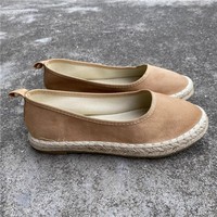 Espadrilles plates classiques pour femmes chaussures plates bout fermé mocassins à enfiler décontracté intérieur extérieur appartements