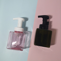 Botol Busa Kotak Hitam Mengkilap 250ml 450ml 650ml, Botol Busa Mousse, Botol Dispenser Pembersih PETG