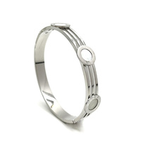 Bracelet en acier inoxydable 18K PVD de luxe personnalisé en gros pour femmes, bijoux plaqués or avec strass et zircon, fourniture de bijoux