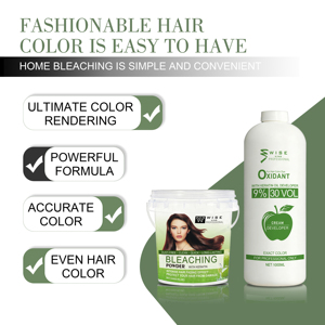 Le lait <span class=keywords><strong>de</strong></span> peroxyde oxydant d'hydrogène et la poudre <span class=keywords><strong>de</strong></span> blanchiment des cheveux contiennent un <span class=keywords><strong>extrait</strong></span> <span class=keywords><strong>de</strong></span> plante pour rendre la couleur des cheveux claire pour la teinture permanente des cheveux - Product Image 6