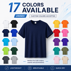 T-shirt à manches courtes pour homme, coupe classique, couleur unie, col rond, 100% polyester, séchage rapide, respirant, léger, vêtements décontractés, tailles S-4XL - Product Image 3