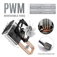 Refroidisseur de processeur JONSBO CR1400 92 mm RGB PWM à roulement fluide en cuivre et aluminium, 4 caloducs, silencieux, amovible, compatible Intel LGA 1851/1700/1200/1151