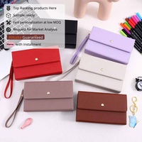 Portefeuille extensible Yihe, best-seller, 6 couleurs, format A6, en cuir Saffiano, grande capacité, poche à soufflet, porte-cartes multiples