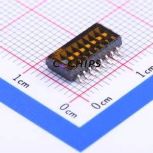 EP-08KS DIP Switch SMD-16P,5.4x11.7mm Switch Flat Toggle, Groove Type Single Pole Single Throw 8 1.27mm - Product Image 1