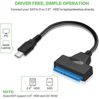 Câble USB C vers SATA 20 cm, adaptateur USB 3.0 Type-C vers SATA, blindage tressé pour SSD, disque dur externe