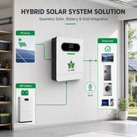 Vente en gros d'onduleurs solaires triphasés 4kW 6kW, onduleurs hybrides connectés au réseau avec batterie au lithium, sortie AC simple