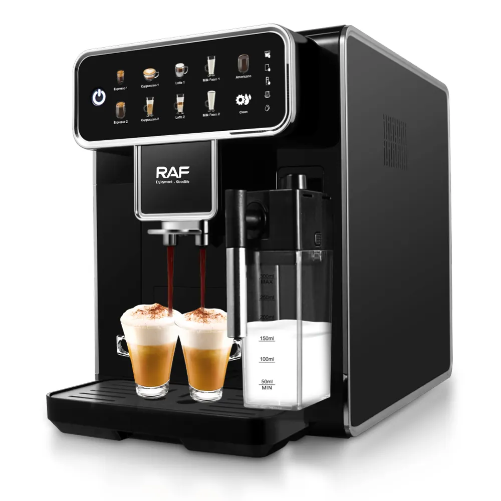 Thương mại đầy đủ tự động thông minh các nhà sản xuất cà phê Espresso Cappuccino Latte Máy pha cà phê với bình sữa