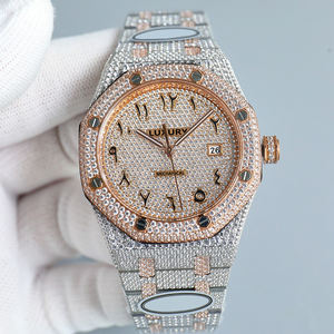 Montre-bracelet mécanique automatique de luxe de haute qualité personnalisée et bon marché entièrement sertie de moissanite, montres pour hommes serties de diamants - Product Image 3