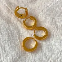 Boucles d'oreilles créoles géométriques classiques EMANCO pour femmes et jeunes filles, en acier inoxydable épais, bijoux de bureau/carrière, fiançailles, nouvelle tendance 2025