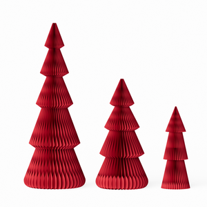 Lot de 3 arbres de Noël en papier nid d'abeille 3D personnalisables, écologiques, pour la décoration de la maison, des fêtes et des centres commerciaux - Product Image 1