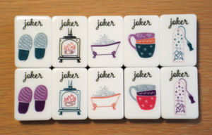 Exclusivo Juego de Mahjong Americano con Diseño Temático del Hogar, Ilustrado a Mano, 160 Fichas, Acrílico de Una Sola Capa, con Joker, para Regalo - Product Image 3