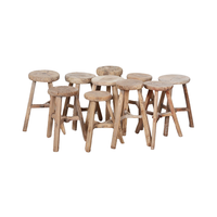 Antiker Ulmenholz Runder Hocker im Modernen Vintage-Stil für Küche, Zuhause und Parknutzung