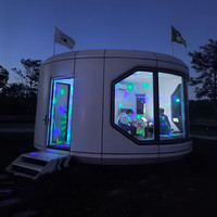 Maisons conteneurs dôme préfabriquées intelligentes avec salles de bain, cuisines, balcons, étanches, écologiques, installation rapide pour hôtels