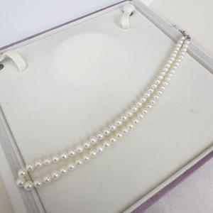 Collier de perles blanches en forme de papillon à perle unique, perle d'eau douce ronde de 5,5 à 6 mm, argent S925, perle blanche de 7 à 8 mm - Product Image 2