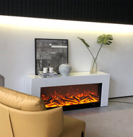 Soporte de TV con Chimenea Eléctrica, Marco de Imitación Mármol, Calefacción Personalizada, Llama Simulada para Sala de Estar, Decoración del Hogar